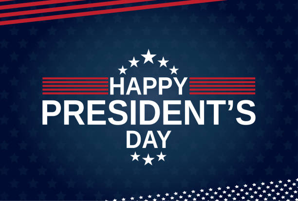 ilustraciones, imágenes clip art, dibujos animados e iconos de stock de feliz día de presidentes azul poster, tarjeta o fondo. ilustración de vector. - presidents day