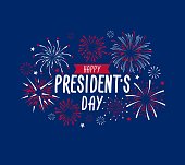istock Happy President's day greeting card with fireworks. USA national holiday greetind card. Happy President's day vector illustraion design concept. 1239717509