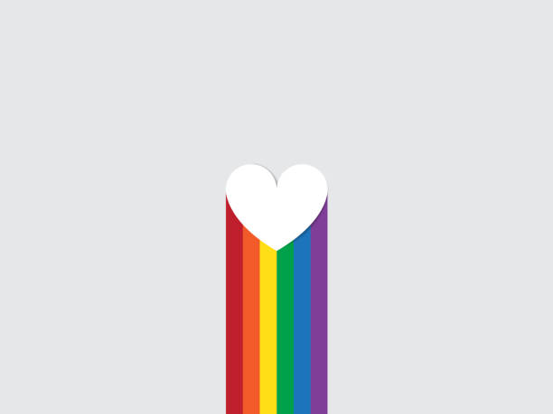 快樂驕傲日與白心在 lgbt 社區顏色背景。同性戀的驕傲。驕傲月。愛,自由,支援,和平的象徵 - 同性戀驕傲遊行 幅插畫檔、美工圖案、卡通及圖標