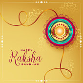 happy raksha bandhan eithnic greeting background design