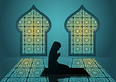 Ramadan kareem with arabic traditional window and islamic ornamental detail of mosaic for islamic greeting.