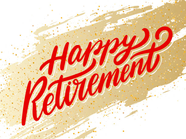 ilustraciones, imágenes clip art, dibujos animados e iconos de stock de bandera de feliz jubilación. - retirement