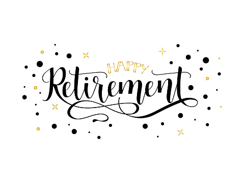 Download Happy Retirement Lettering Hand Drawn Design Stock ...