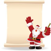 Vector illustration - Happy Santa Claus Writing A List.