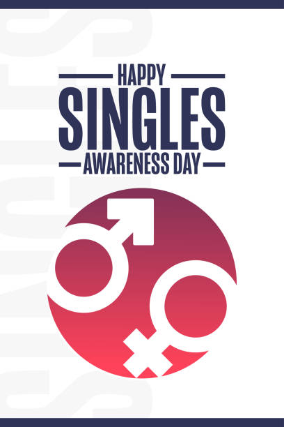 Happy Singles Awareness Day. Holiday concept. Template for background, banner, card, poster with text inscription. Vector EPS10 illustration. Happy Singles Awareness Day. Holiday concept. Template for background, banner, card, poster with text inscription. Vector EPS10 illustration individual event stock illustrations