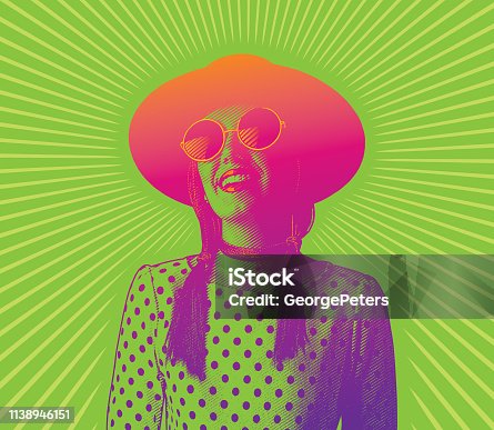 istock Happy, smiling young hipster woman with sunbeams 1138946151