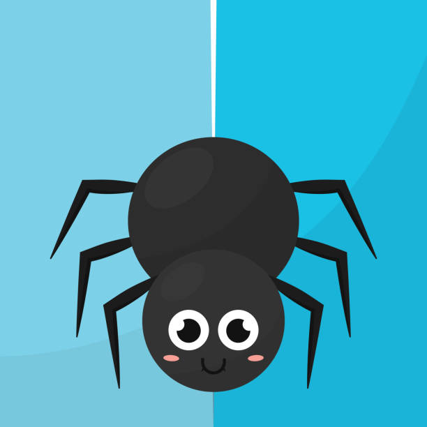 Happy spider cartoon Happy spider cartoon over a colored background - Vector illustration cute spider stock illustrations