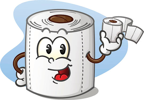 Royalty Free Happy Toilet Paper Cartoon Character Clip Art, Vector ...