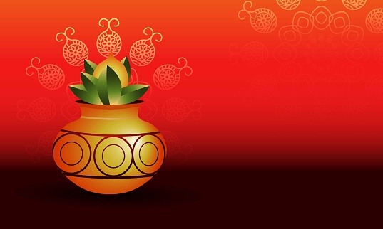 Happy Ugadi indian holiday,Traditional fastival background.stock illustration