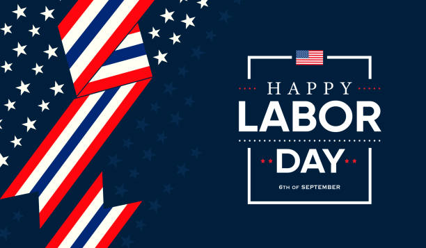 ilustraciones, imágenes clip art, dibujos animados e iconos de stock de tarjeta feliz del día del trabajo de los estados unidos - labor day