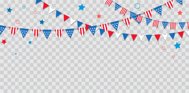 Happy USA Independence Day 4 th July. American holiday celebration Happy USA Independence Day 4 th July. American holiday celebration. Banner and poster design july stock illustrations