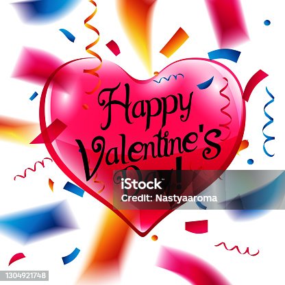 istock Happy Valentine's day card template 1304921748
