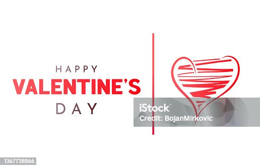 istock Happy Valentine's Day card. Vector 1367738866