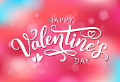 istock Happy Valentines Day hand drawn text greeting card. Vector illustration. 1080131136