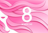 Female background with decorative waves