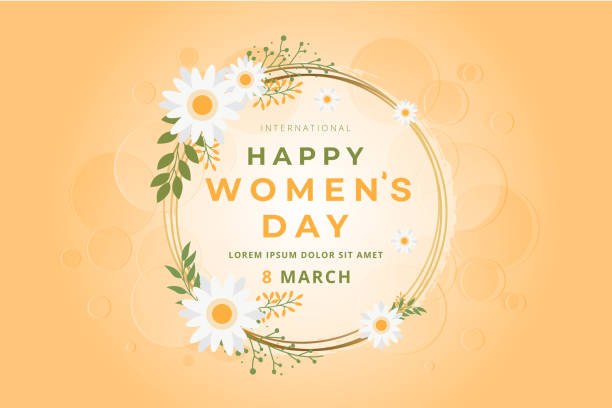 stockillustraties, clipart, cartoons en iconen met gelukkig vrouwen dag wenskaart. briefkaart op 8 maart. - womens day poster