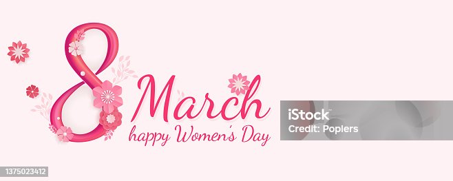 istock Happy womens Day greeting card. Spring banner.Vector Illustration EPS10 1375023412