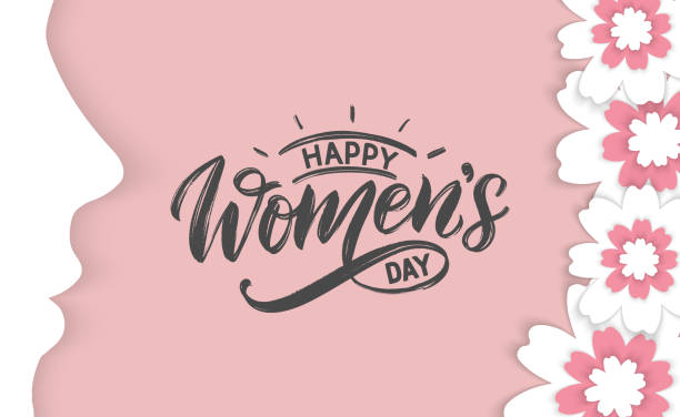 stockillustraties, clipart, cartoons en iconen met happy women's day typografie poster als wenskaart, feestelijke design sjabloon. - womens day