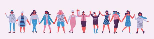 快樂的婦女的國際日 - 性別平等 插圖 幅插畫檔、美工圖案、卡通及圖標
