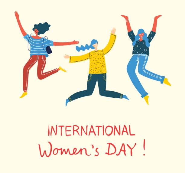illustrations, cliparts, dessins animés et icônes de journée internationale des femmes heureuses - international womens day