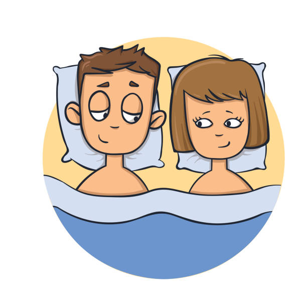 Best Cartoon Of The Romantic Loving Couple Sleep Bed Best Cartoon Of The Romantic Loving Couple Sleep Bed