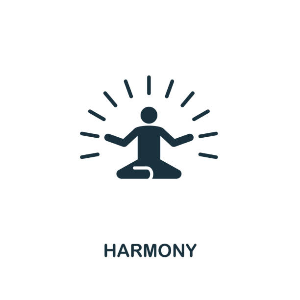 Harmony icon. Premium style design from teamwork icon collection. UI and UX. Pixel perfect Harmony icon for web design, apps, software, print usage. Harmony icon. Premium style design from teamwork collection. UX and UI. Pixel perfect harmony icon for web design, apps, software, printing usage. yoga icons stock illustrations