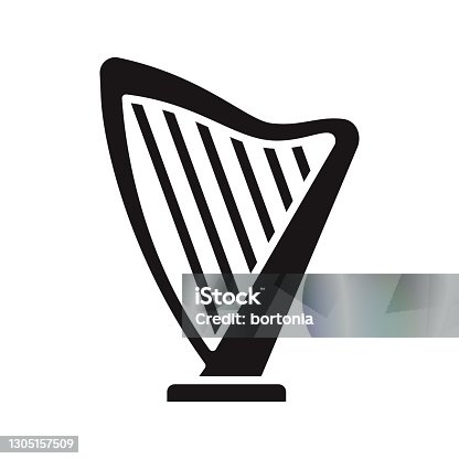istock Harp Glyph Icon 1305157509