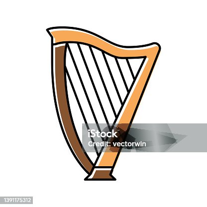 istock harp symphonic instrument color icon vector illustration 1391175312
