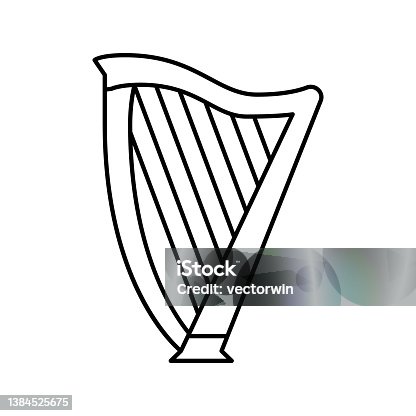 istock harp symphonic instrument line icon vector illustration 1384525675