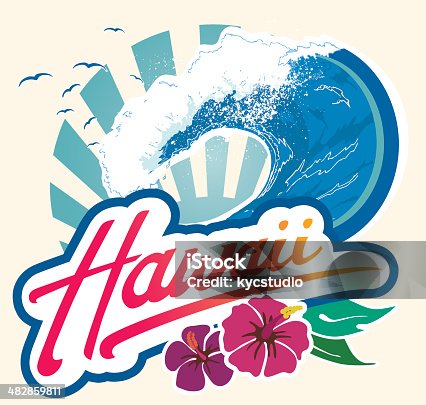istock Hawaii Surf emblem 482859811