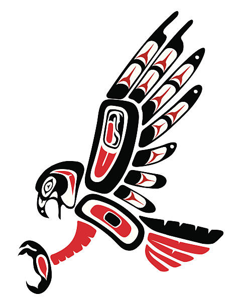Hawk Haida style hawk.  Vector graphics. AI,EPS,Corel,PDF included. canadian culture illustrations stock illustrations