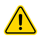 istock Hazard warning attention sign with exclamation mark symbol. Vector illustration. 1306335330
