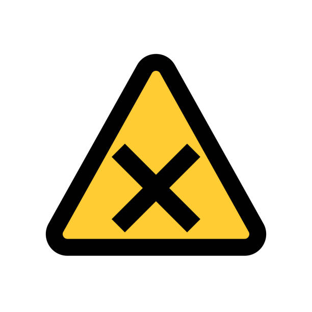 Warning Attention Sign Yellow Triangular Shape Black Exclamation Mark ...