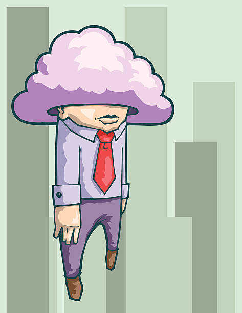Head in the Clouds vector art illustration