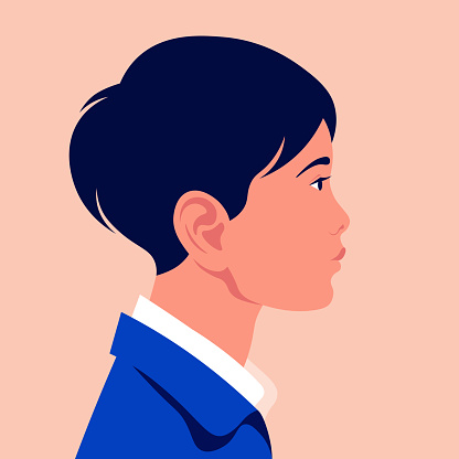 Head Of A Little Asian Boy In Profile The Face Of A Child On The Side Portrait Avatar Stock Illustration Download Image Now Istock,Digital Art Realistic Black Haired Girl Drawing