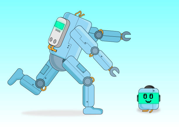 Headless Robot vector art illustration