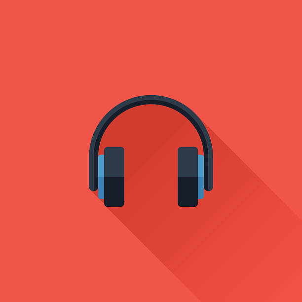 Headphone Flat design icon for web design headphones stock illustrations