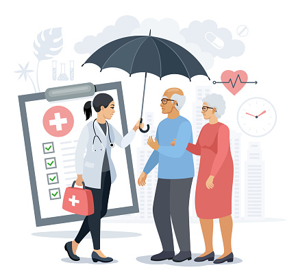 Health insurance concept illustrations.