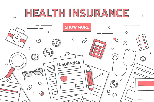 Health insurance line illustration.