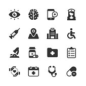 16 Healthcare and Medical Glyph Icons.