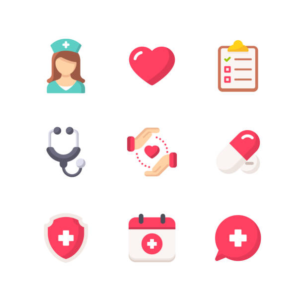 9 Healthcare and Medicine Flat Icons.