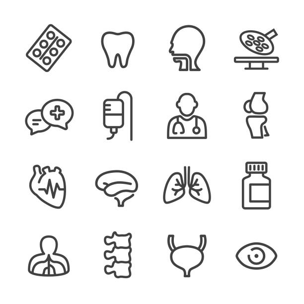 ilustraciones, imágenes clip art, dibujos animados e iconos de stock de salud y medicina los iconos - serie - eye doctor