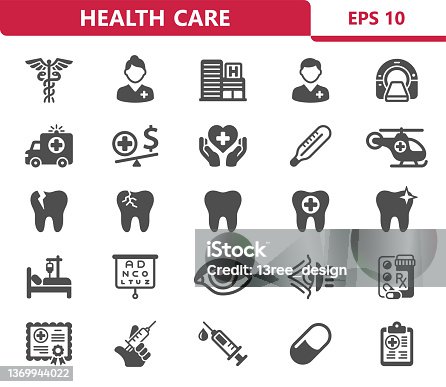 istock Healthcare Icons - Health Care, Medical, Medicine 1369944022