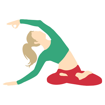 healthy lifestyle yoga sports harmony. Gymnastics, stretching. asana. Vector image of a girl who does yoga.