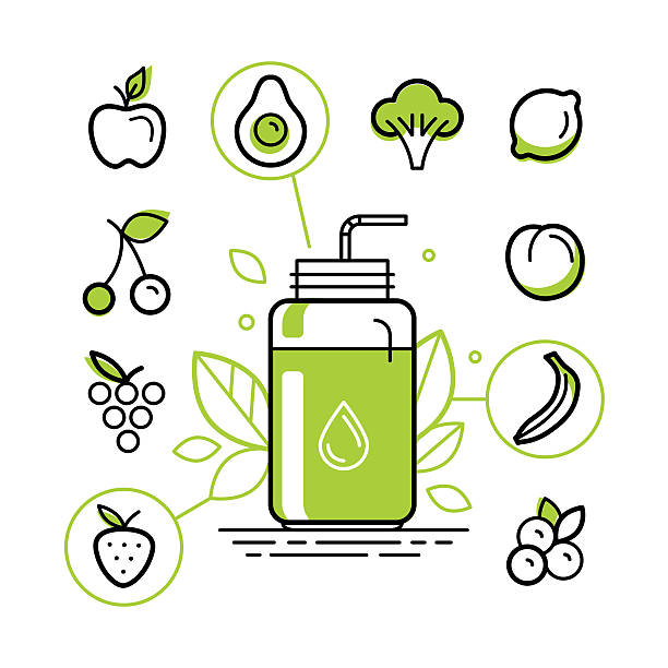ilustrações de stock, clip art, desenhos animados e ícones de healthy smoothie constructor infographics design elements - natural food infographics