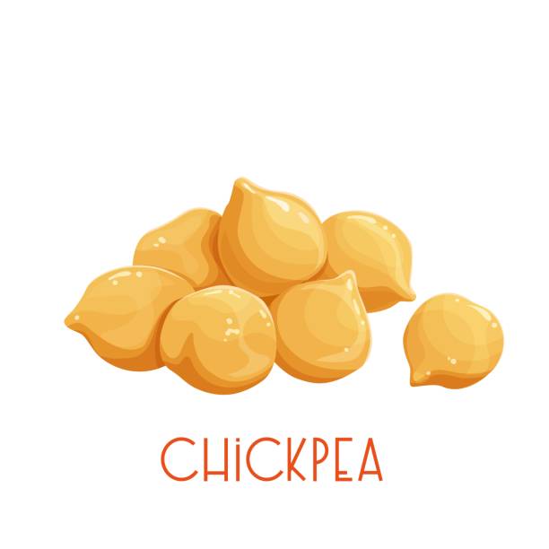 Heap of chickpeas Heap of chickpeas vector illustration. Handful of chickpea seed close-up. chick pea stock illustrations