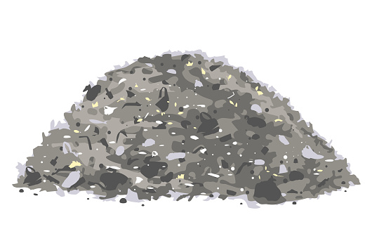 Heap of trash isolated