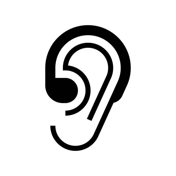 ilustraciones, imágenes clip art, dibujos animados e iconos de stock de icono de ayuda auditiva - hearing aids