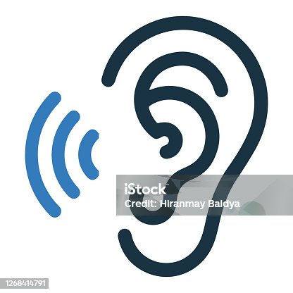 istock Hearing, ear icon, vector graphics 1268414791