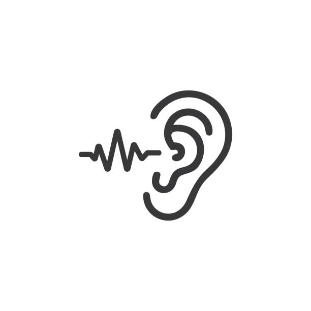 Hearing sound icon logo Hearing sound icon logo audio electronics stock illustrations